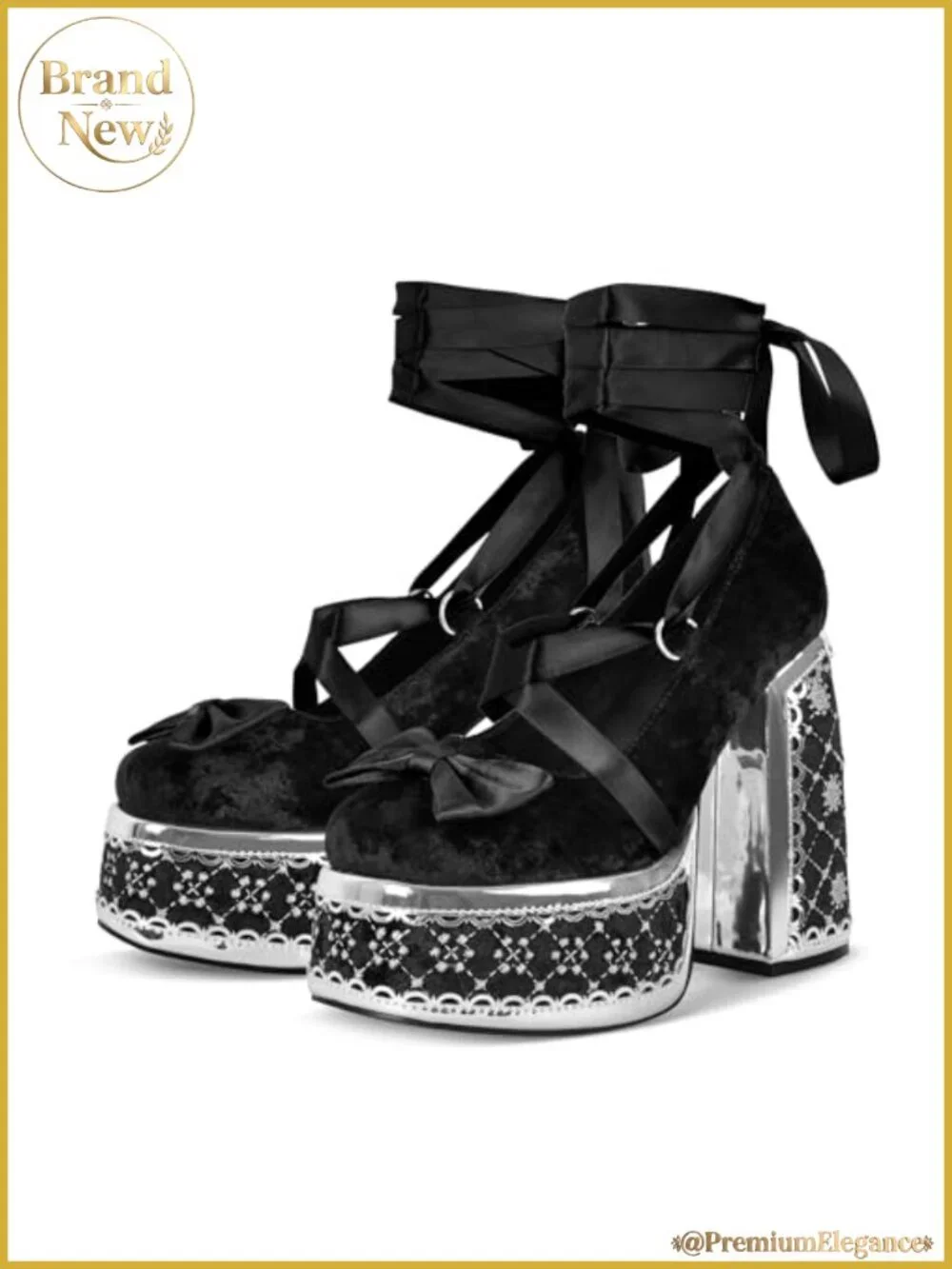 High Platform Chunky Heel Ankle Strap Closed Toe Pumps Party Shoes